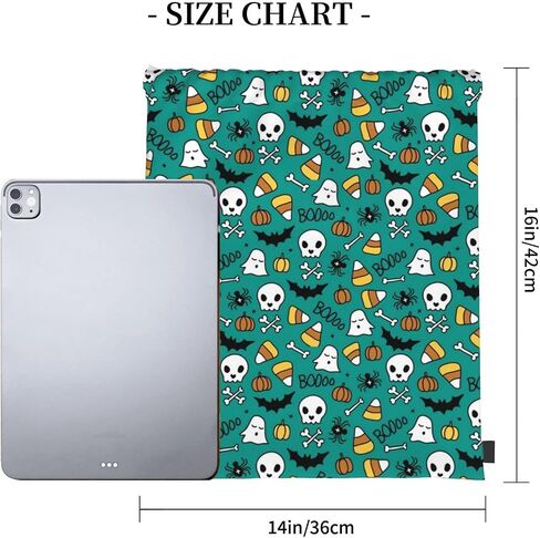 Halloween Pumpkin Spider Cat Bat Drawstring Bag for Men Women, Lightweight Sports Bag with Adjustable Straps for Gym Travel Swimming Dance in Saudi Arabia