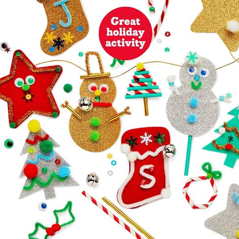 Kid Made Modern - Christmas Craft Party Kit - 175+ Piece Collection - DIY Kids Crafts - Bulk Craft Set - Create Your Own Art - Includes Holiday Inspired Art Supplies - Ages 6+ in Saudi Arabia