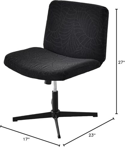 KRFOONN Armless Criss Cross Chair Slipcover Stretch Armless Office Desk Chair Cover Wide Seat Computer Task Vanity Chair Cover Modern Mid Back Accent Chair Cover for Home Office Bedroom, 03 in Kuwait