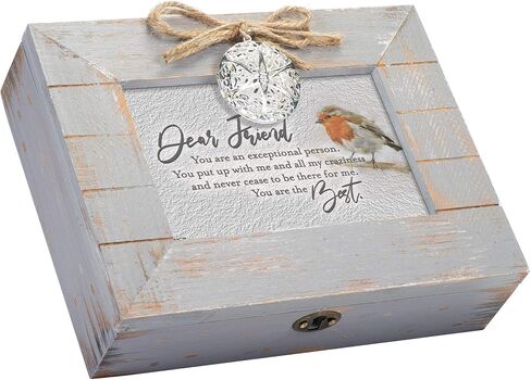 Cottage Garden Good Friends are Far and Few Teal Distressed Locket Music Box Plays That's What Friends are for in Saudi Arabia