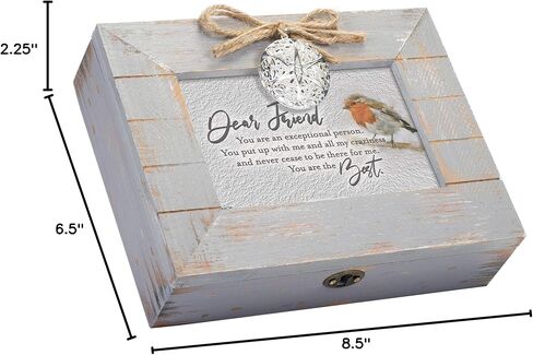 Cottage Garden Good Friends are Far and Few Teal Distressed Locket Music Box Plays That's What Friends are for in Saudi Arabia