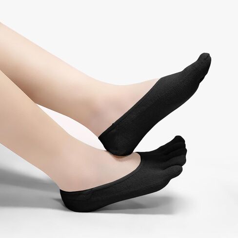 ZAKASA No Show Running Five Fingers Invisible Liner Boat Cotton Ankle Toe Socks for Women Ladies in Kuwait