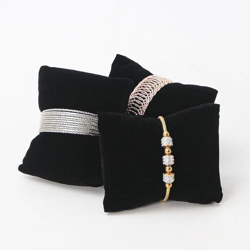 Coward 12 Pcs Black Jewelry Pillow, Velvet Bracelet Bangle Watch Sponge Pillow Holder, Bracelet Bangle Jewelry Display Cushions Accessories for Home Use Store Selling Trade Shows in Saudi Arabia