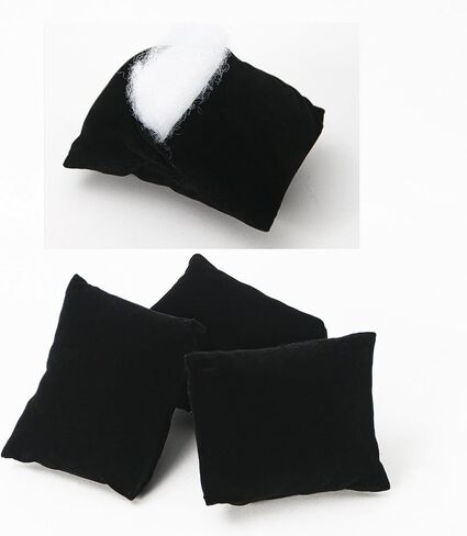 Coward 12 Pcs Black Jewelry Pillow, Velvet Bracelet Bangle Watch Sponge Pillow Holder, Bracelet Bangle Jewelry Display Cushions Accessories for Home Use Store Selling Trade Shows in Saudi Arabia