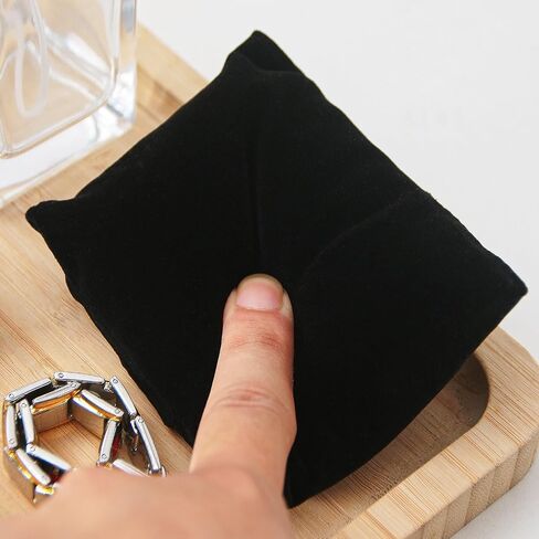 Coward 12 Pcs Black Jewelry Pillow, Velvet Bracelet Bangle Watch Sponge Pillow Holder, Bracelet Bangle Jewelry Display Cushions Accessories for Home Use Store Selling Trade Shows in Saudi Arabia