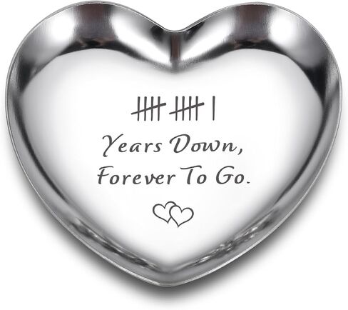 11th Anniversary Steel Gifts for Her Him 11 Year Wedding Anniversary for Couples Wife Husband Girlfriend 11 Year Anniversary Decorations Ring Holder Dish Jewelry Tray Christmas Valentines Birthday in Saudi Arabia