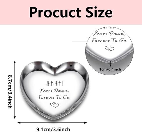 11th Anniversary Steel Gifts for Her Him 11 Year Wedding Anniversary for Couples Wife Husband Girlfriend 11 Year Anniversary Decorations Ring Holder Dish Jewelry Tray Christmas Valentines Birthday in Saudi Arabia