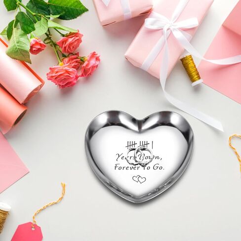 11th Anniversary Steel Gifts for Her Him 11 Year Wedding Anniversary for Couples Wife Husband Girlfriend 11 Year Anniversary Decorations Ring Holder Dish Jewelry Tray Christmas Valentines Birthday in Saudi Arabia