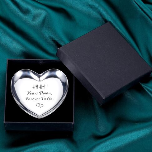 11th Anniversary Steel Gifts for Her Him 11 Year Wedding Anniversary for Couples Wife Husband Girlfriend 11 Year Anniversary Decorations Ring Holder Dish Jewelry Tray Christmas Valentines Birthday in Saudi Arabia