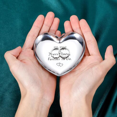 11th Anniversary Steel Gifts for Her Him 11 Year Wedding Anniversary for Couples Wife Husband Girlfriend 11 Year Anniversary Decorations Ring Holder Dish Jewelry Tray Christmas Valentines Birthday in Saudi Arabia