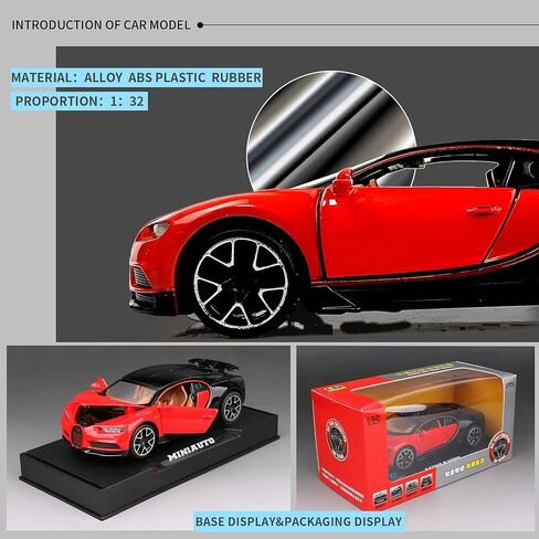 1:32 Bugatti Chiron zinc Alloy Pull Back Car Diecast Electronic Toys with Lights and Music,Decorative,Mini Vehicles Toys for Kids,Boyfriend,Young Peoples Gift（Blue） in Saudi Arabia