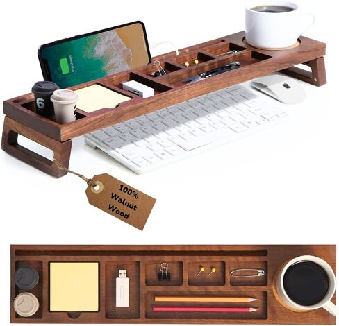 Walnut Wood Desk Organizer, Dask Caddy, Desktop Organizer, Pen Holder for Desk, Office Organizers for Desk, Office Supply Organizer, office desk organizer, stationary organizer for desk in Saudi Arabia