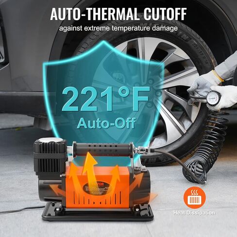 VEVOR Onboard Air Compressor Kit, 150PSI Offroad Air Compressor, Portable Tire Inflator Heavy Duty 3.5CFM Air Pump for Jeep SUV 4x4 Vehicle, Compatibility with Air Tools, Air Horns, Lockers in Saudi Arabia