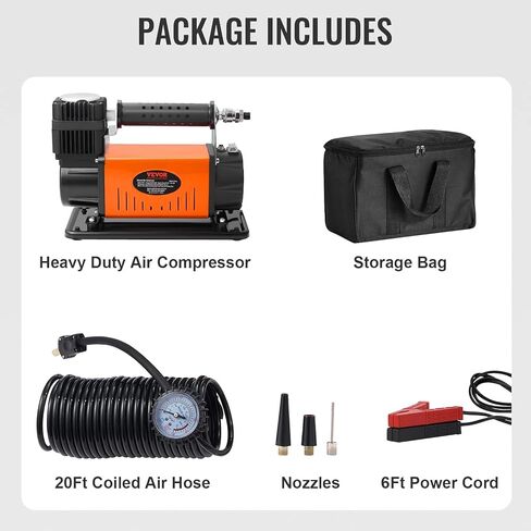 VEVOR Onboard Air Compressor Kit, 150PSI Offroad Air Compressor, Portable Tire Inflator Heavy Duty 3.5CFM Air Pump for Jeep SUV 4x4 Vehicle, Compatibility with Air Tools, Air Horns, Lockers in Saudi Arabia
