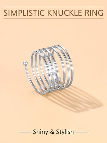 FindChic Long Wire Ring Full Finger Rings for Women 925 Sterling Silver Statement Rings Gift for Mom NANA, with Gift Box in Kuwait