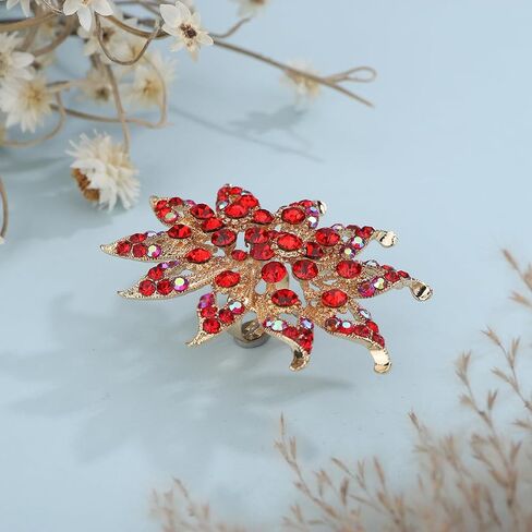 Xerling Big Flower Rhinestone Floral Cocktail Womens Statement Rings Aesthetic for Party Costume Large Chunky Finger Rings for Teens in Saudi Arabia