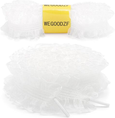 Flat Tulle Shoe Laces: 2 Pairs 3CM/1.2CM Wide Elastic Sheer Shoelaces for Women in Saudi Arabia