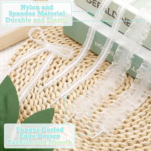 Flat Tulle Shoe Laces: 2 Pairs 3CM/1.2CM Wide Elastic Sheer Shoelaces for Women in Saudi Arabia