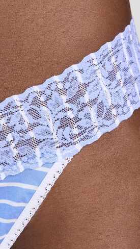 hanky panky Women's Printed Supima Cotton Original Rise Thong, Down the Line, One Size in Saudi Arabia