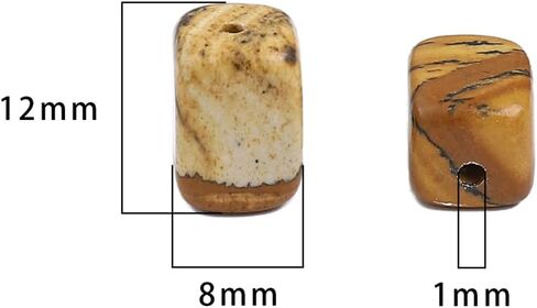 Natural Brown Picture Cuboid Stone Loose Semi Gemstone Beads for Jewelry Making 8mmx12mm 38cm/Strand in Kuwait