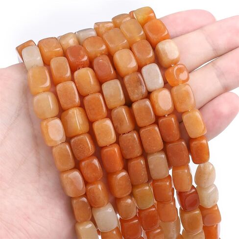 Natural Brown Picture Cuboid Stone Loose Semi Gemstone Beads for Jewelry Making 8mmx12mm 38cm/Strand in Kuwait