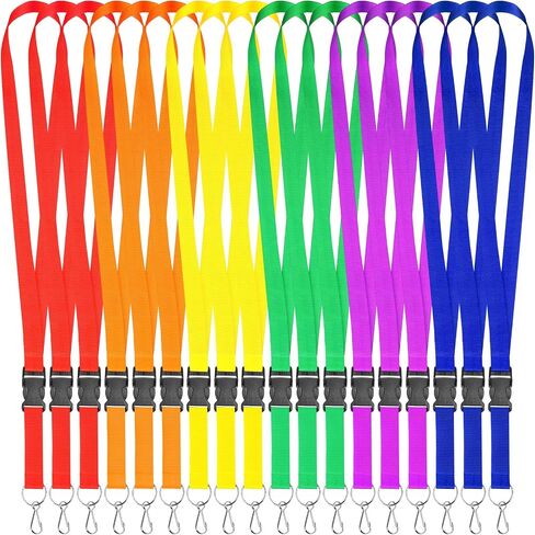 Woanger 36pcs Lanyards Bulk for ID Badges Neck Lanyard Strap Keychain with Quick Release Detachable Buckle Keychain Lanyard (Rainbow Color) in Saudi Arabia