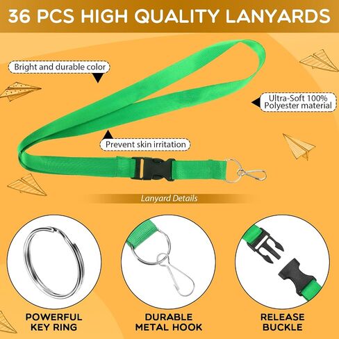 Woanger 36pcs Lanyards Bulk for ID Badges Neck Lanyard Strap Keychain with Quick Release Detachable Buckle Keychain Lanyard (Rainbow Color) in Saudi Arabia