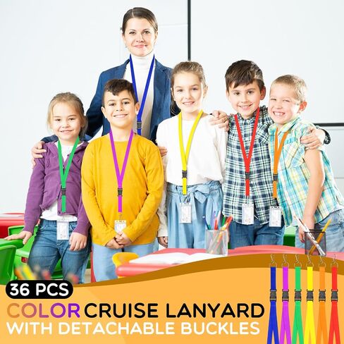 Woanger 36pcs Lanyards Bulk for ID Badges Neck Lanyard Strap Keychain with Quick Release Detachable Buckle Keychain Lanyard (Rainbow Color) in Saudi Arabia