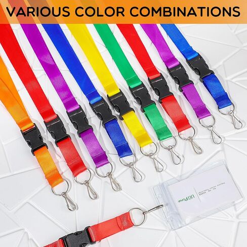 Woanger 36pcs Lanyards Bulk for ID Badges Neck Lanyard Strap Keychain with Quick Release Detachable Buckle Keychain Lanyard (Rainbow Color) in Saudi Arabia