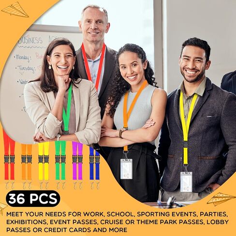 Woanger 36pcs Lanyards Bulk for ID Badges Neck Lanyard Strap Keychain with Quick Release Detachable Buckle Keychain Lanyard (Rainbow Color) in Saudi Arabia