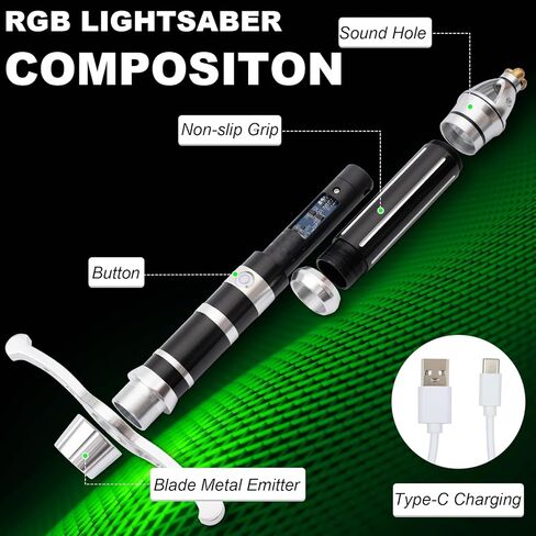 Lightsaber,Smooth Swing Dueling Light Saber,18 Set Sound Effects with 19 Colors Change,Motion Control Premium Metal Handle,Adults and Kids Collectible Roleplay Item（119cm） in Kuwait