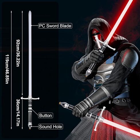 Lightsaber,Smooth Swing Dueling Light Saber,18 Set Sound Effects with 19 Colors Change,Motion Control Premium Metal Handle,Adults and Kids Collectible Roleplay Item（119cm） in Kuwait