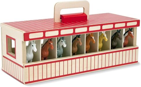 Melissa & Doug Take-Along Show Horse Stable: T o y Horse Play Set Bundle with 1 Theme Compatible M&D Scratch Fun Mini-Pad (03744) in Saudi Arabia