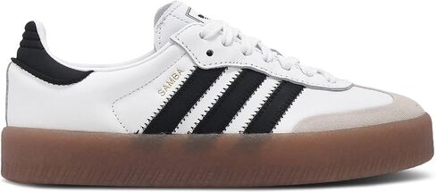 adidas Womens Sambae Sneakers, Cloud White/Core Black/Gold Metallic, Size 10 in Saudi Arabia