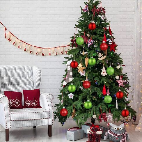 24 جهاز كمبيوتر شخصى عيد الميلاد الأحمر الأخضر الكرة الحلي 2.4 بوصة عيد الميلاد شاتيربروف شجرة الزينة التألق البلاستيك عيد الميلاد شنقا الكرة الحلي كرات لشجرة عيد الميلاد عطلة حزب ديكور المنزل in Kuwait