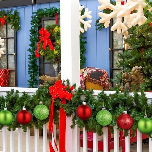 24 جهاز كمبيوتر شخصى عيد الميلاد الأحمر الأخضر الكرة الحلي 2.4 بوصة عيد الميلاد شاتيربروف شجرة الزينة التألق البلاستيك عيد الميلاد شنقا الكرة الحلي كرات لشجرة عيد الميلاد عطلة حزب ديكور المنزل in Kuwait