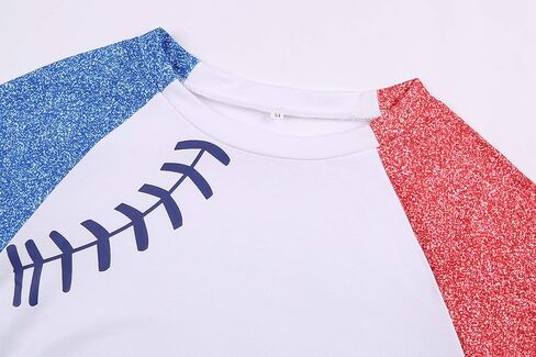 Womens Long Sleeve Shirt Baseball Shirt Mom Shirt American Flag Shirt Star Sweatshirt in Kuwait