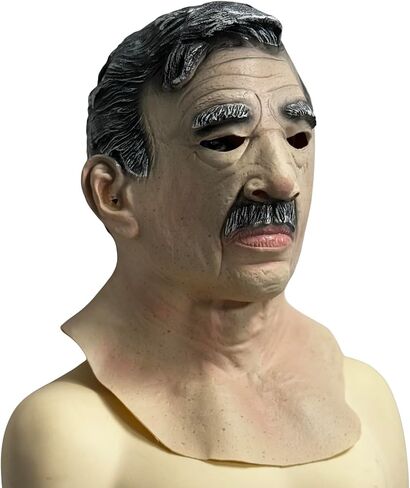 Halloween Old Man Mask Portable Full Face Covering Scary Wrinkle Grandpa Mask Realistic Latex Mask Halloween Cosplay Party in Saudi Arabia