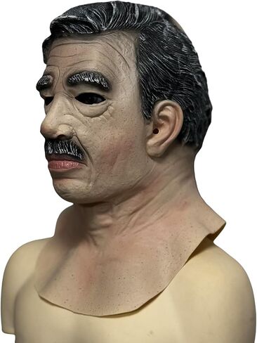 Halloween Old Man Mask Portable Full Face Covering Scary Wrinkle Grandpa Mask Realistic Latex Mask Halloween Cosplay Party in Saudi Arabia