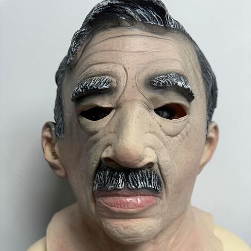 Halloween Old Man Mask Portable Full Face Covering Scary Wrinkle Grandpa Mask Realistic Latex Mask Halloween Cosplay Party in Saudi Arabia