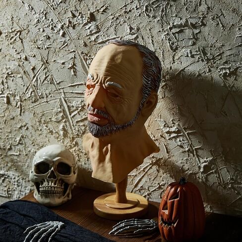Halloween Old Man Mask Portable Full Face Covering Scary Wrinkle Grandpa Mask Realistic Latex Mask Halloween Cosplay Party in Saudi Arabia