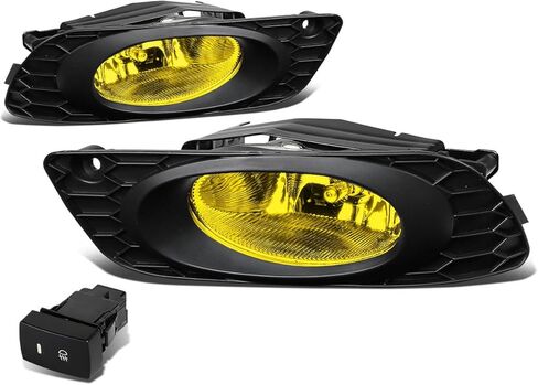 DNA MOTORING FL-ZTL-119-AM Front Bumper Fog Light Driver & Passenger Side Enhance visibility [Compatible with 06-08 Civic 2-Door Coupe] in Kuwait