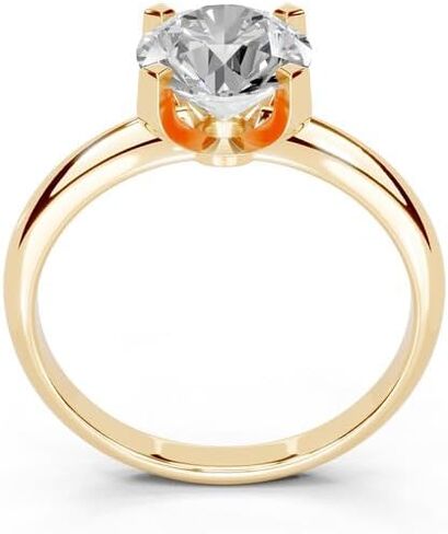 Round Cut Classic Solitaire Lab Grown Diamond Engagement Wedding Anniversary Ring In 14K Gold Platinum for Women (1-3 Ct, F-G Color, VS1-VS2 Clarity) IGI Certified in Saudi Arabia