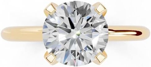 Round Cut Classic Solitaire Lab Grown Diamond Engagement Wedding Anniversary Ring In 14K Gold Platinum for Women (1-3 Ct, F-G Color, VS1-VS2 Clarity) IGI Certified in Saudi Arabia