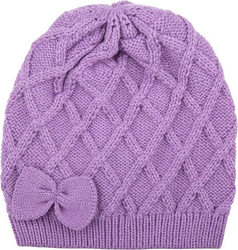 قبعة شتوية متقاطعة للأطفال مع فيونكة ووشاح وقفازات للفتيات in Kuwait