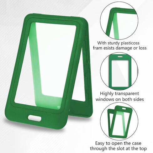 قطعة واحدة من حامل شارة الهوية مع نوافذ مزدوجة الجوانب وحافظة من البلاستيك الصلب الأفقي وحقيبة حماية للبطاقات السوداء لبطاقات الهوية المدرسية والمكتبية وبطاقات الائتمان وبطاقات المفاتيح ورخص القيادة والتصاريح in Kuwait