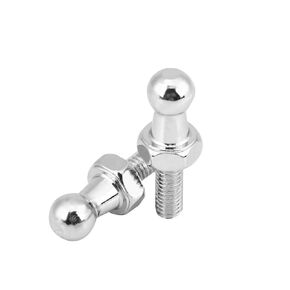 2pcs Ball Stud Bolt Silver, Replacement Car Ball Stud Bolt M6 Stainless Steel for Gas Struts Ball Ended Bonnet