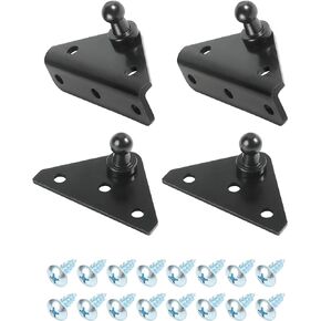 Zlirfy 4Pcs 10MM Ball Stud Mounting Brackets,Gas Spring Lift Strut Bracket Ball Stud,Car Accessories 2 Angled L-Type Mounts and 2 Flat-Type Mounts with 16 Screws,Mounting Bracket for Lift Support Prop