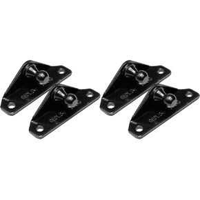 10mm Ball-Stud Mounting Brackets (Pack of 4) Low Profile - Gas Strut Lift Support Fittings (Black Powder-Coated over Zinc-plating) RT-60-00001-4