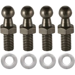 4 Pack 10MM Ball-Studs, Ball Screws 8MM Thread x 1/2" Long Shank for Gas Lift Support Strut Fitting, Silver